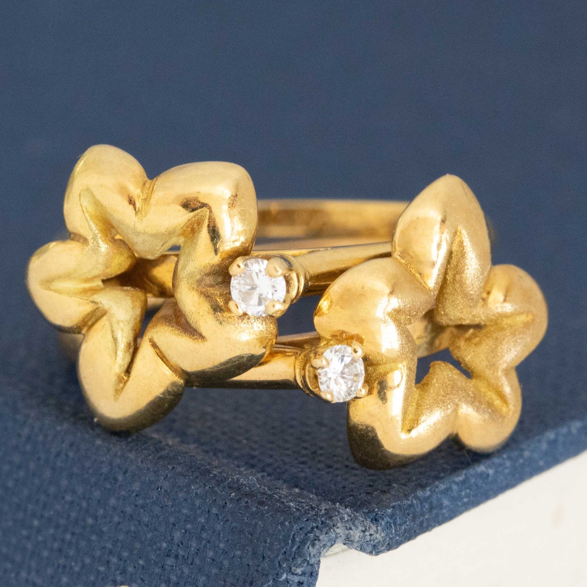 Vintage Flower Set Diamond Rings, by Chaumet Paris