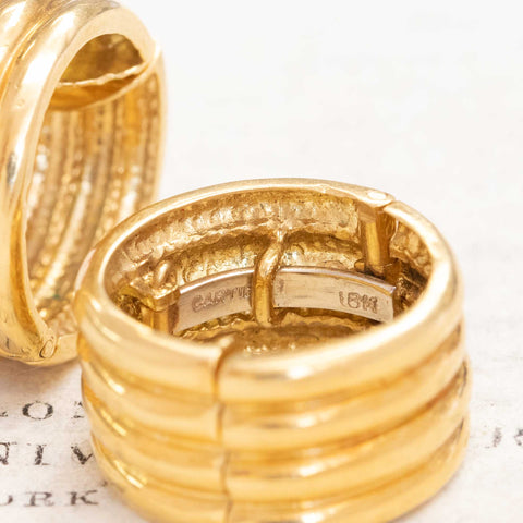 Vintage Fluted Hoop Earrings, by Cartier