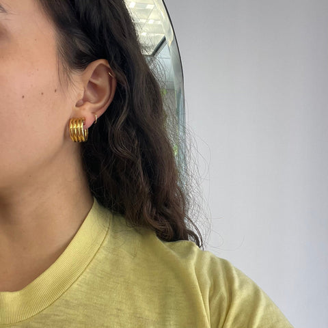 Vintage Fluted Hoop Earrings, by Cartier