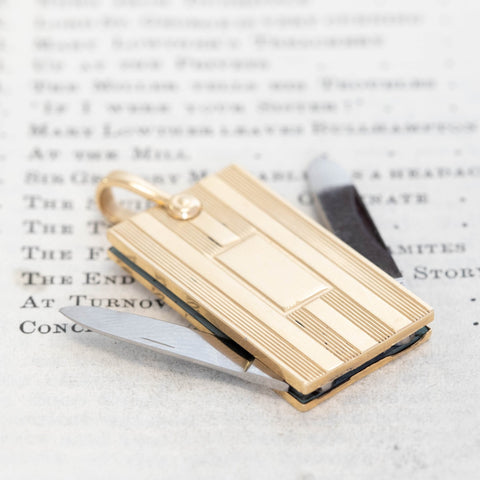 Vintage Fluted Nail File & Knife Pendant