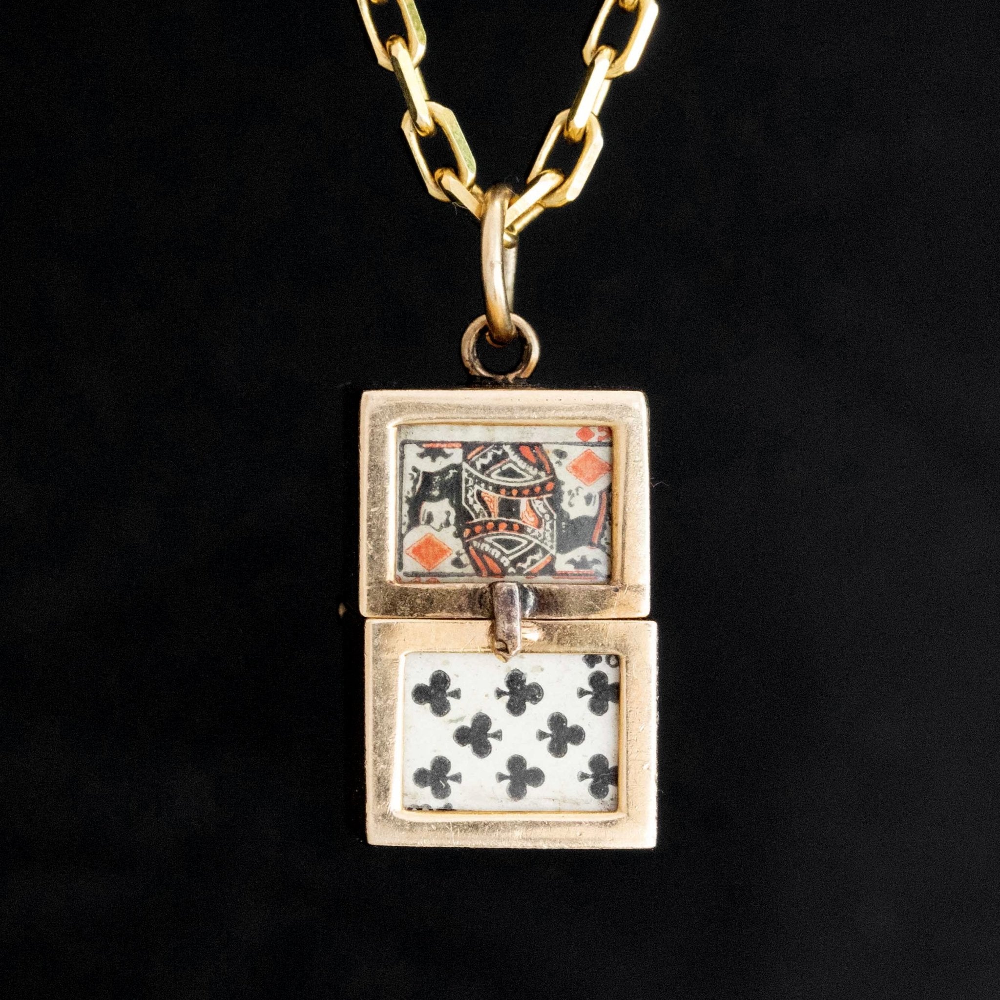 Vintage Folding Box Card Charm/Pendant