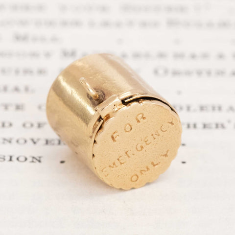 Vintage "For Emergency Only" Can Charm