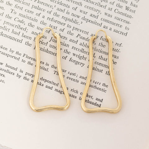 Vintage Freeform Gold Hoops, French
