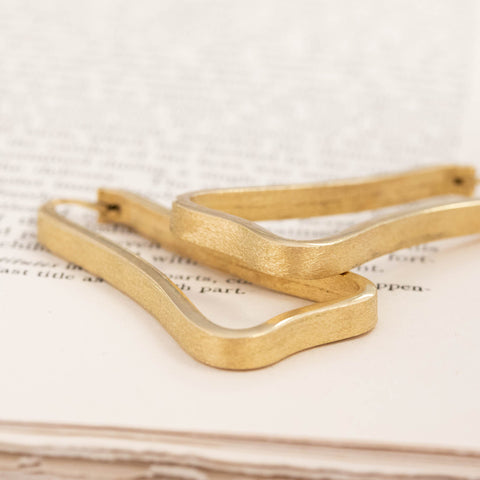 Vintage Freeform Gold Hoops, French