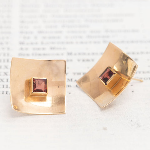 1.40ctw Vintage Gemstone Square Earrings