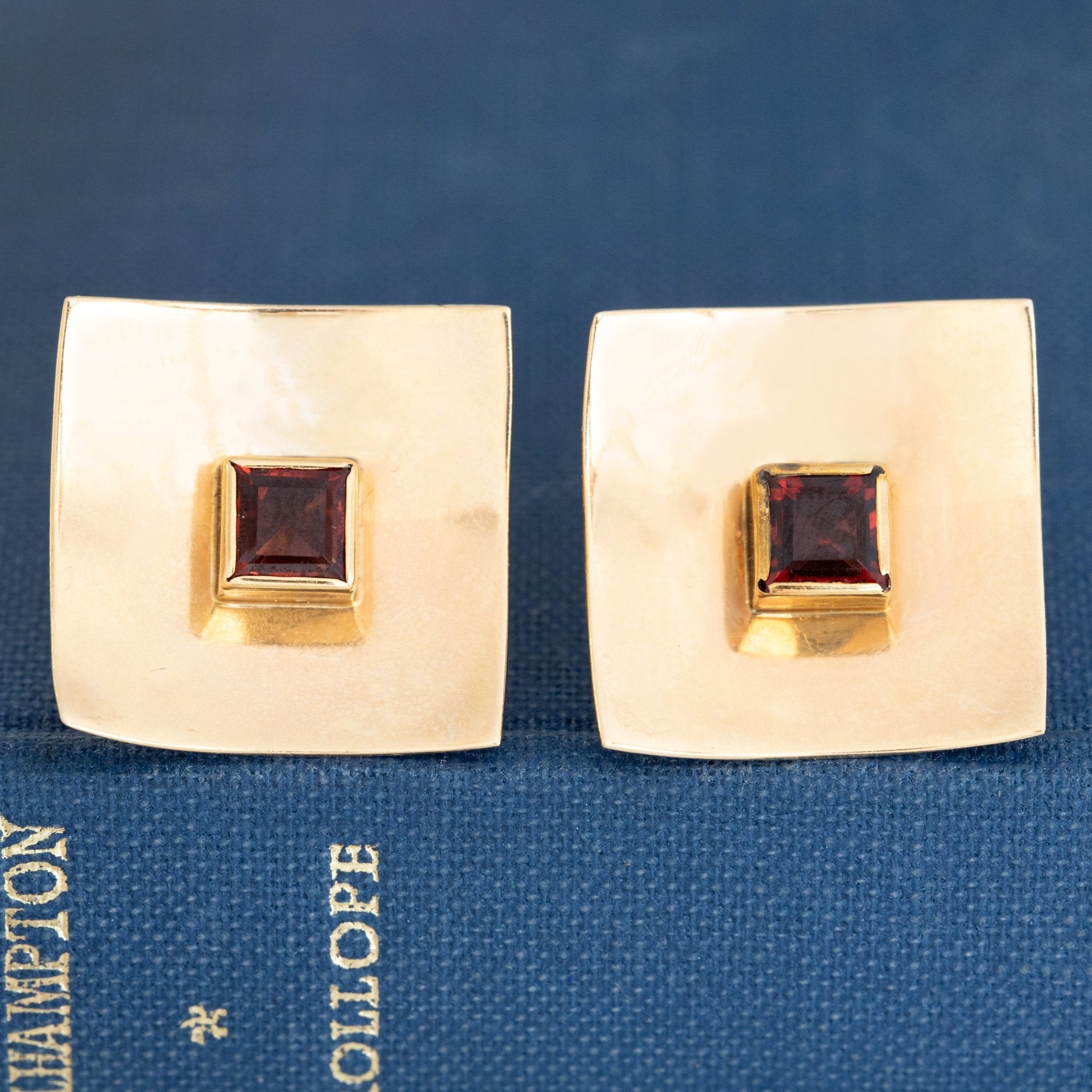 1.40ctw Vintage Gemstone Square Earrings
