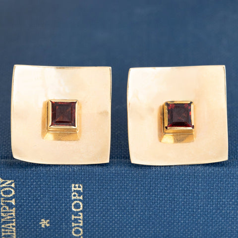 1.40ctw Vintage Gemstone Square Earrings