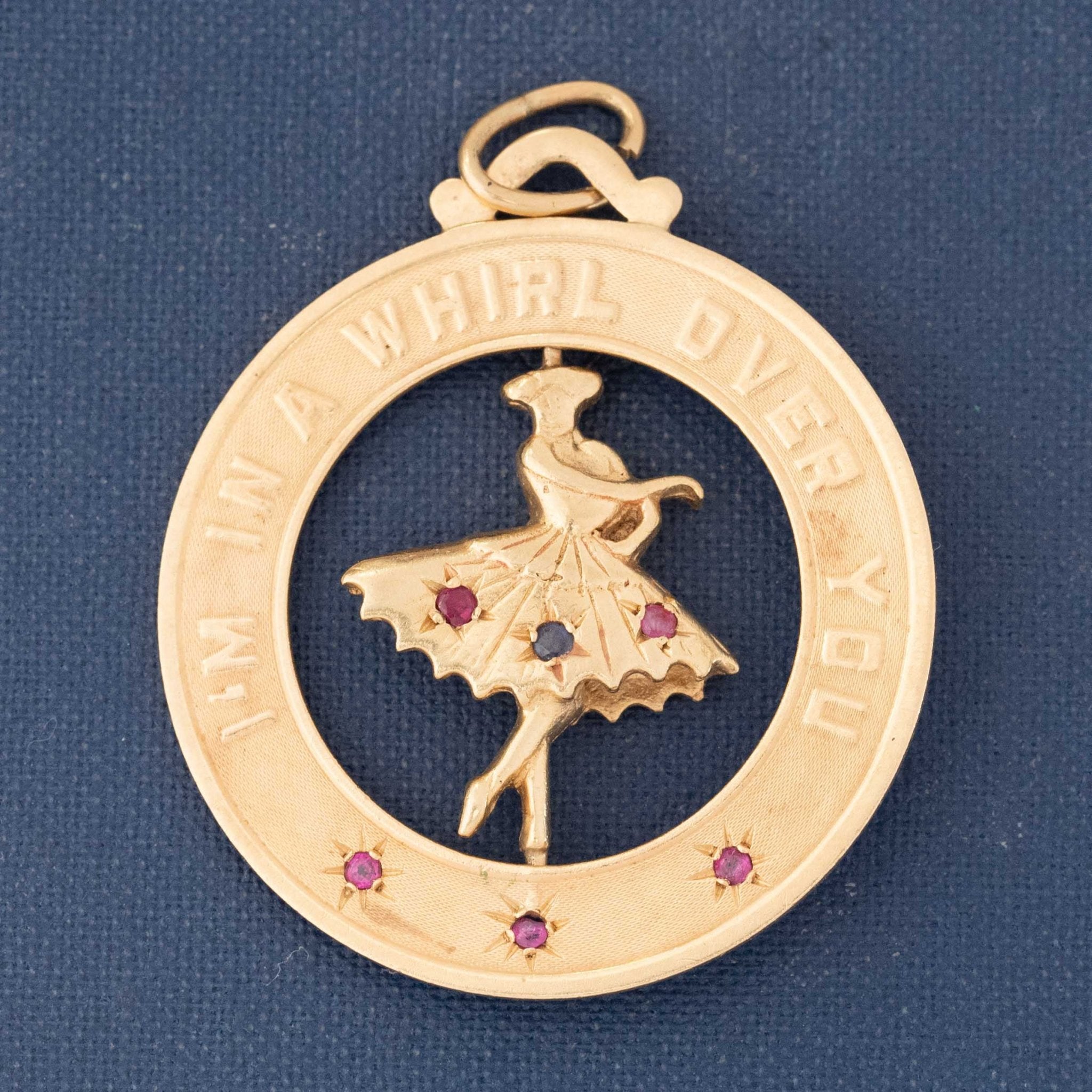 Vintage Gemstone Ballerina "I'm In A Whirl Over You" Spinning Pendant, by Tiffany & Co.