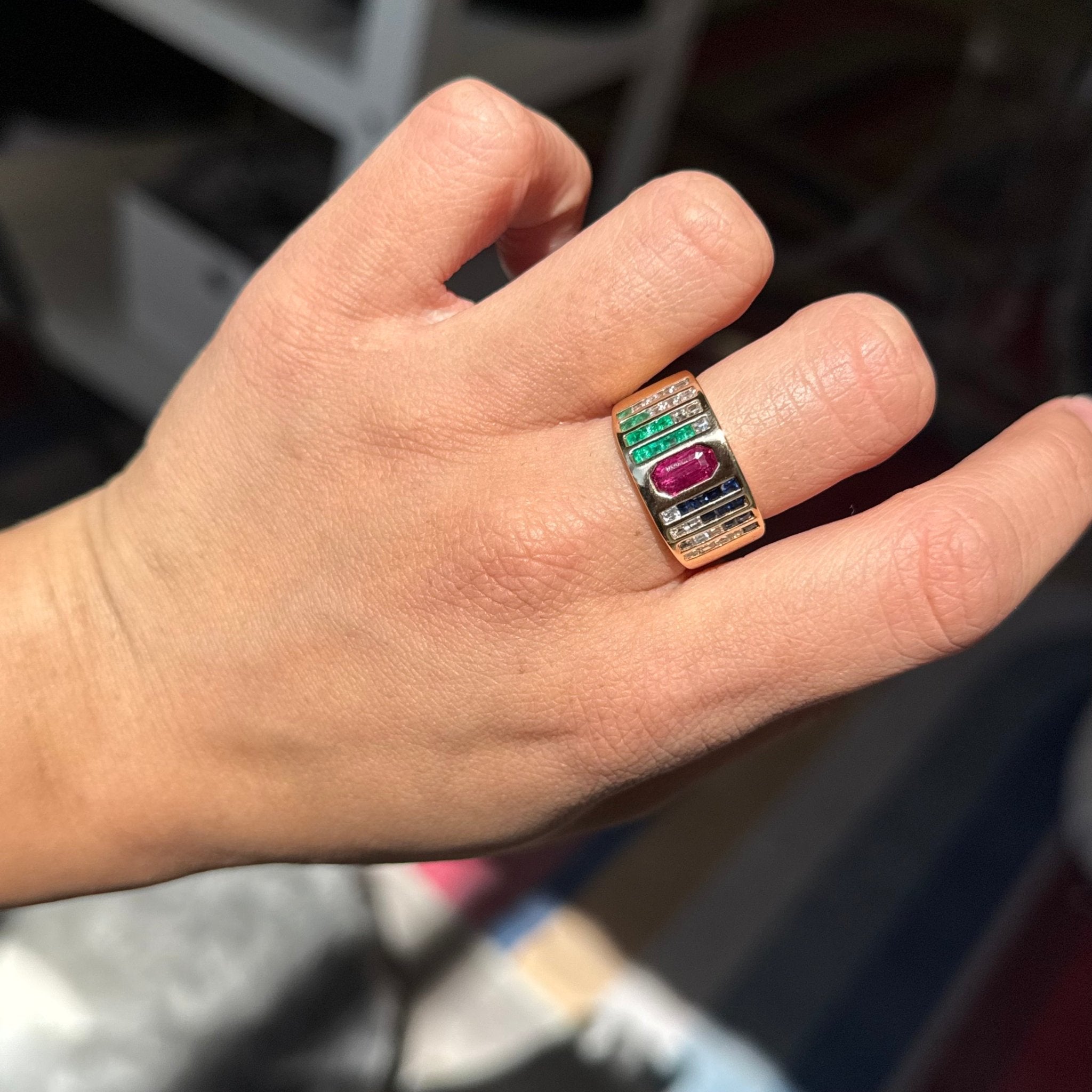 Vintage Gemstone & Diamond Cigar Band