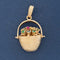 Vintage Gemstone Flower Basket Pendant