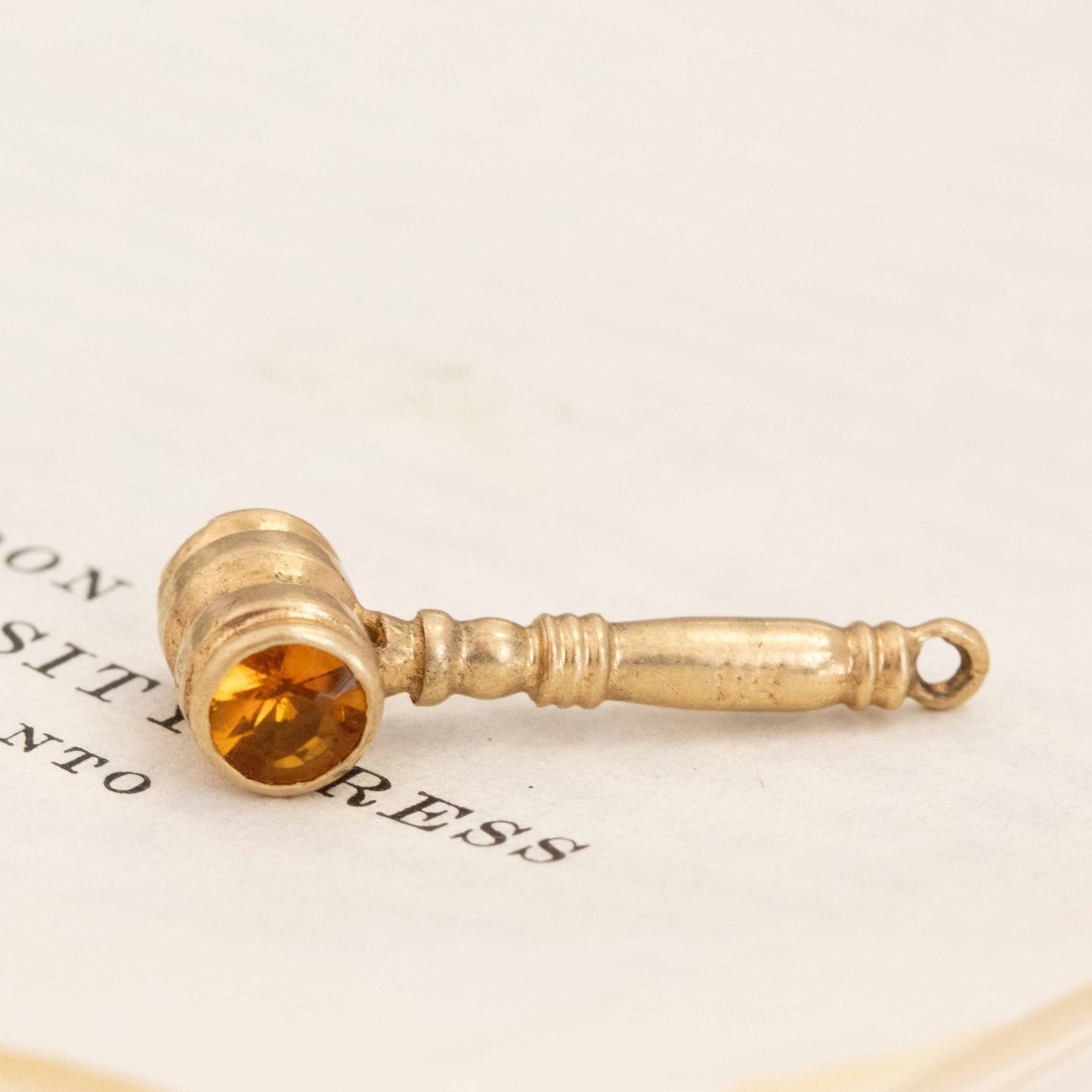 Vintage Gemstone Gavel Charm