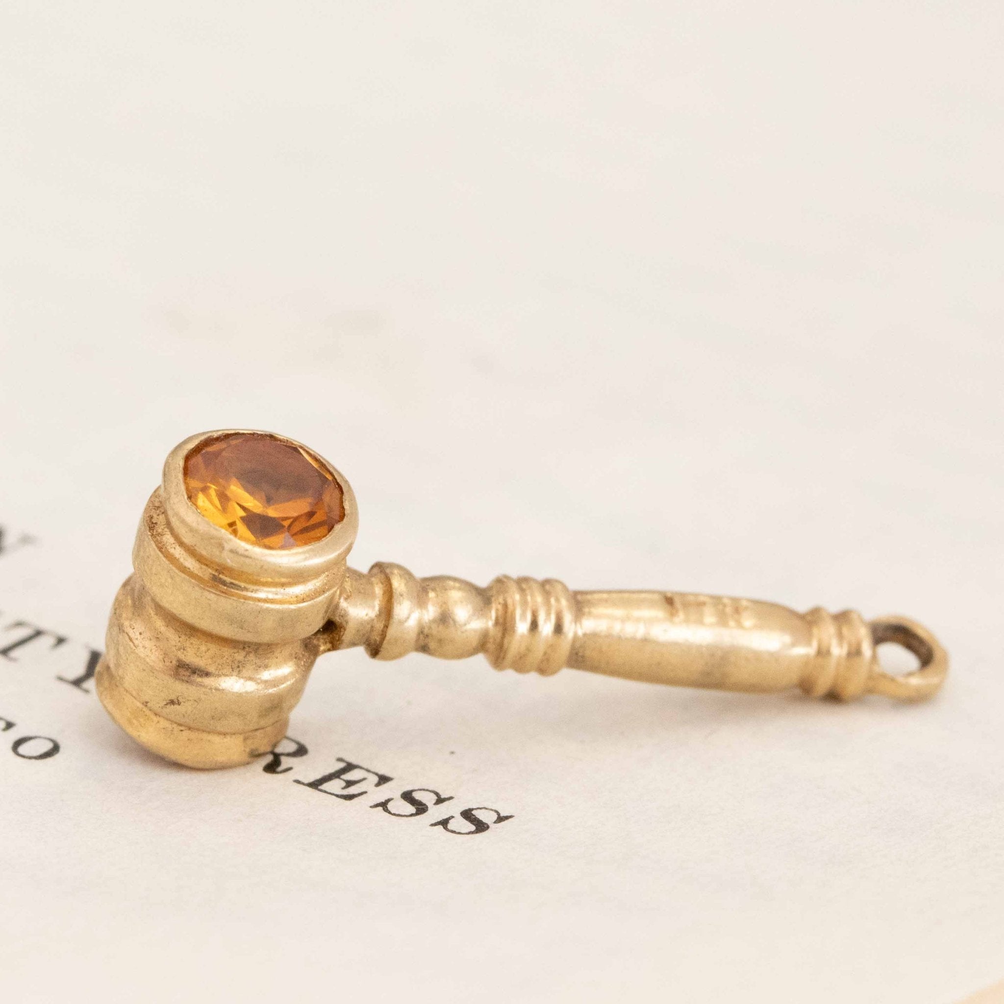 Vintage Gemstone Gavel Charm