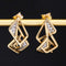Vintage Geometric Diamond Hoop Earrings, English