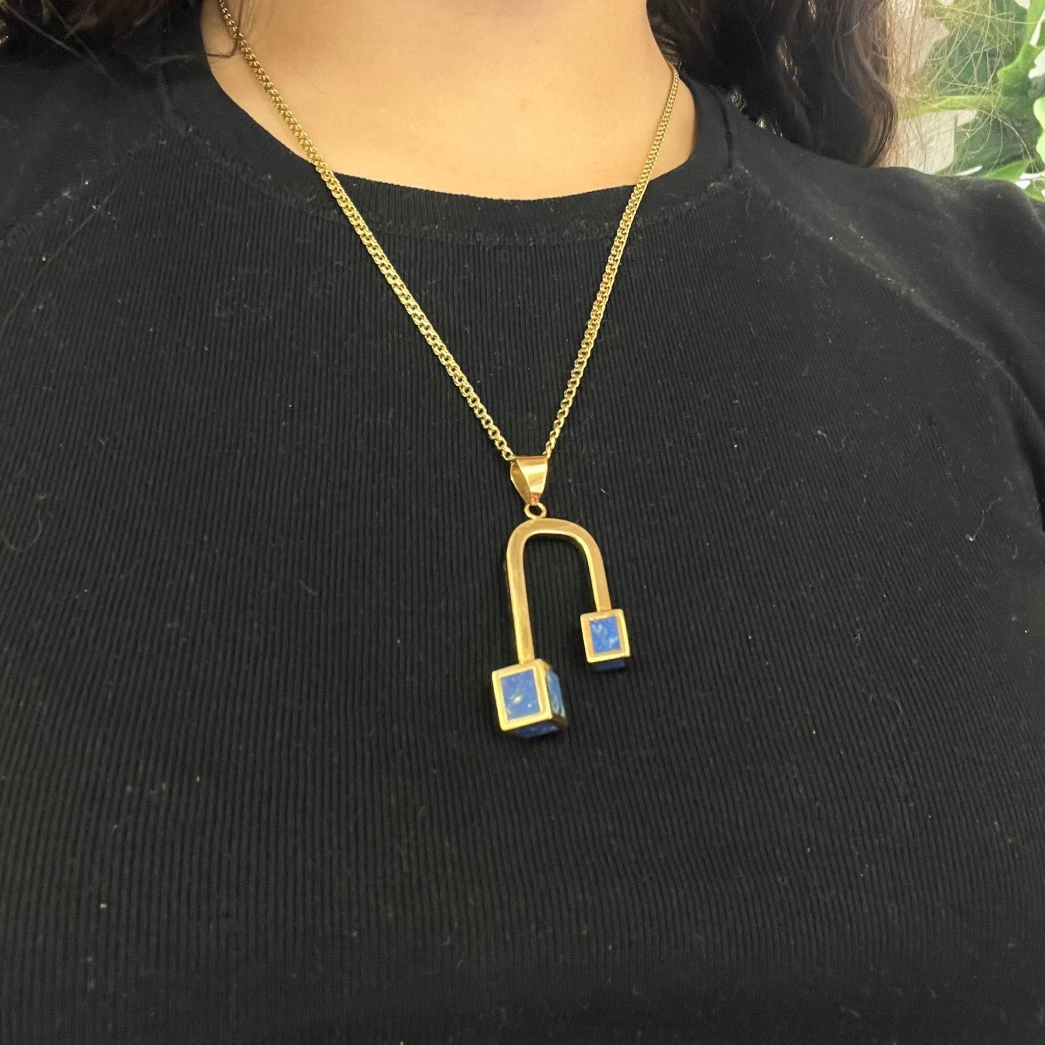 Vintage Geometric Lapis Key Holder Pendant by Cartier
