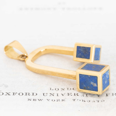 Vintage Geometric Lapis Key Holder/Pendant by Cartier