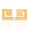 Vintage geometric Greek key stud earrings in yellow gold