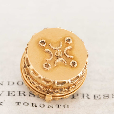Vintage Gift Box Charm/Pendant with Pearl