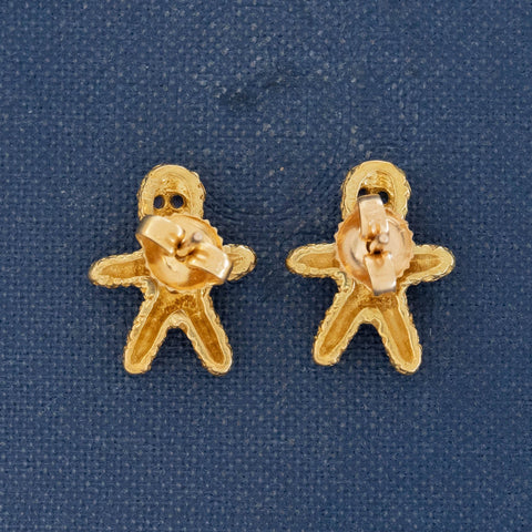 Vintage Gingerbread Stud Earrings