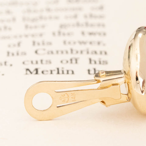 Vintage Gold Bean Clip-On Earrings