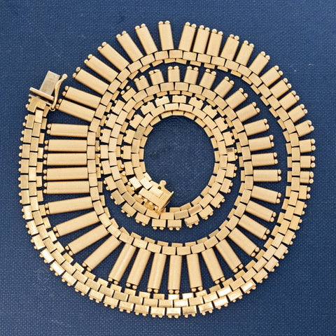 Vintage Gold Fringe Necklace, Italian