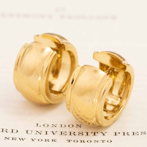 Vintage Gold Huggie Hoop Earrings by Tiffany & Co.