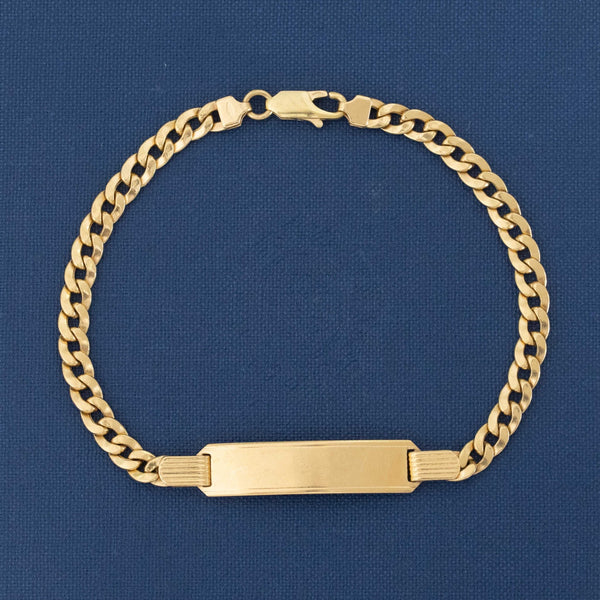 Vintage 70s SPEIDEL ID Bracelet Gold Electroplated Cuban