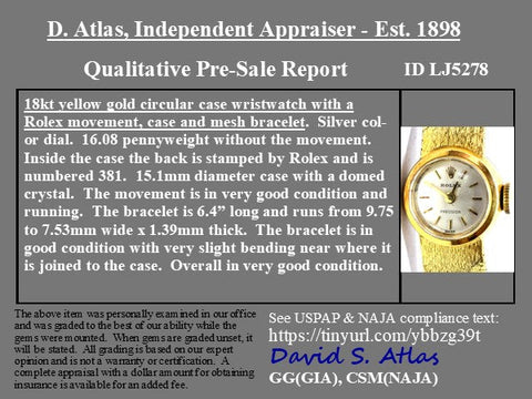 Vintage Gold Ladies Watch, by Rolex
