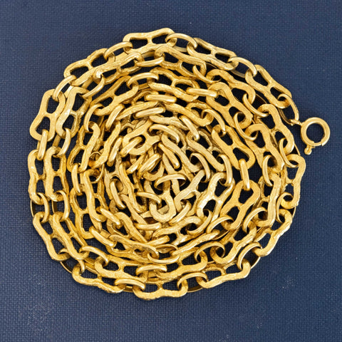 Vintage textured gold chain with sculptural links