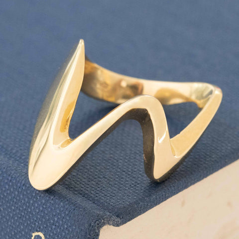 Vintage Gold Wave Ring