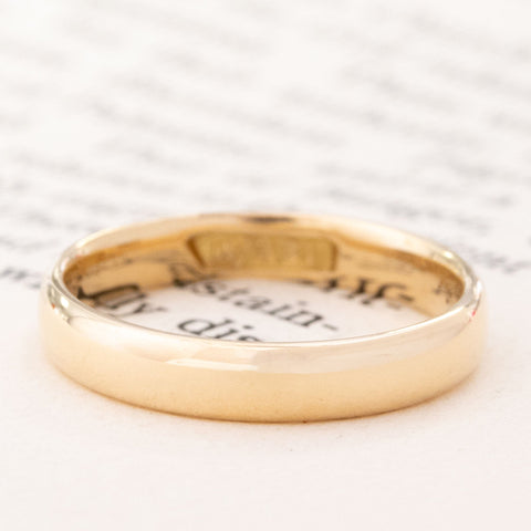 Vintage Gold Wedding Band, 3.2mm