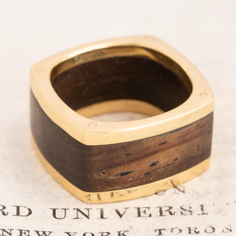 RARE Vintage Gold and Wood Band by Dinh Van for Cartier