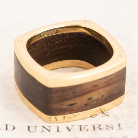 RARE Vintage Gold and Wood Band by Dinh Van for Cartier