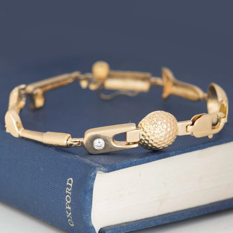 Vintage Golf Motif Charm Bracelet