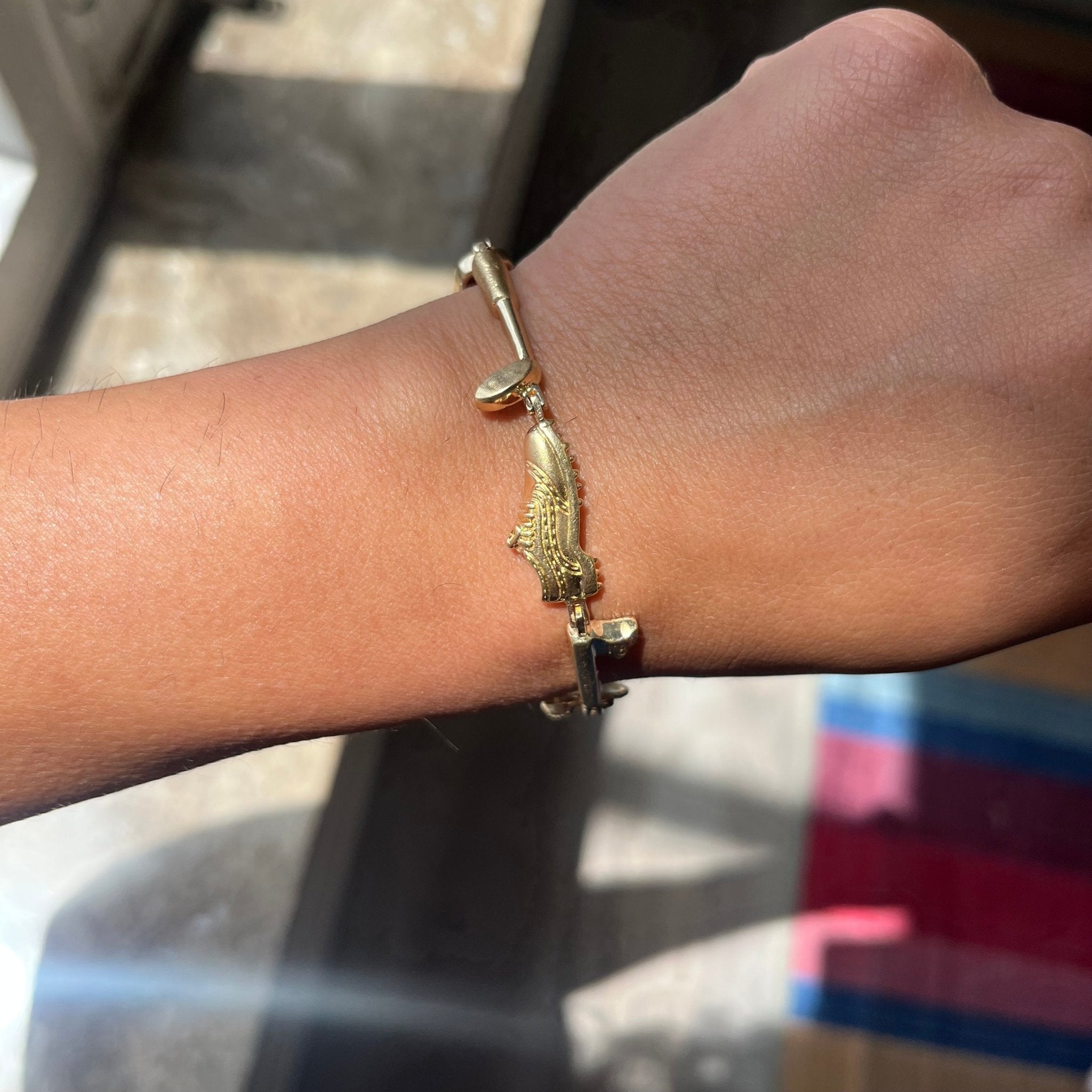 Vintage Golf Motif Charm Bracelet