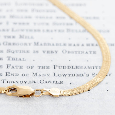 Vintage Greek Key Herringbone Necklace, Italian