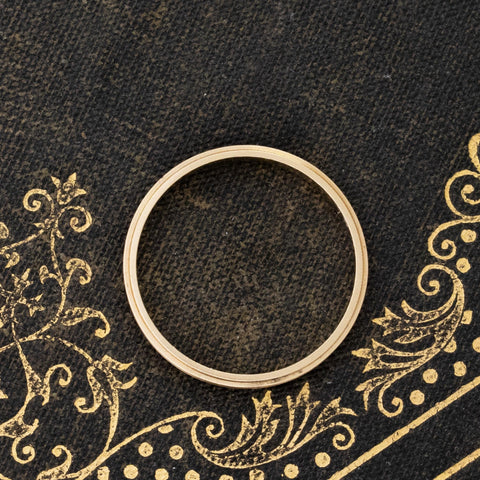 Vintage Grooved Wedding Band, 2.4mm