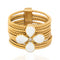 Vintage Gucci 18K yellow gold enamel flower stacking ring