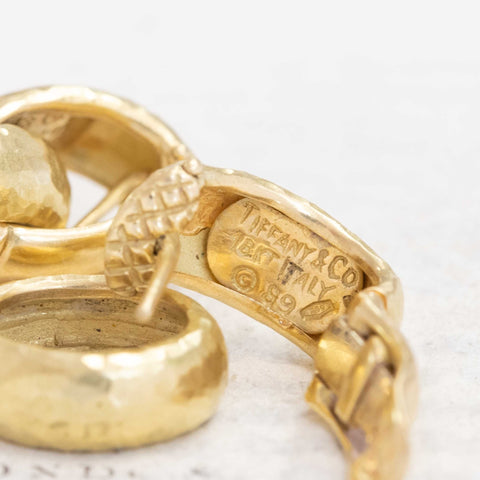 Vintage Hammered Day to Night Hoop Earrings, by Paloma Picasso Tiffany & Co.