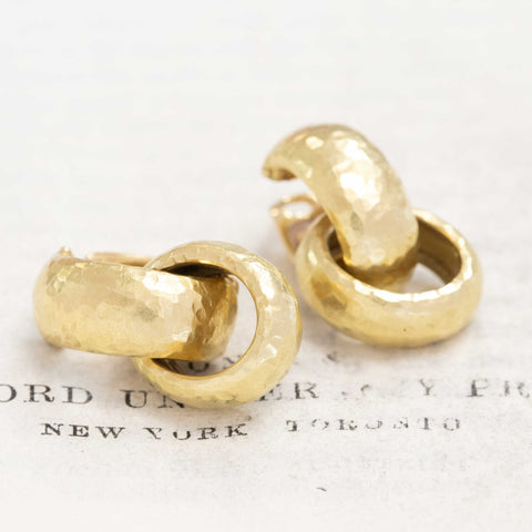 Vintage Hammered Day to Night Hoop Earrings, by Paloma Picasso Tiffany & Co.