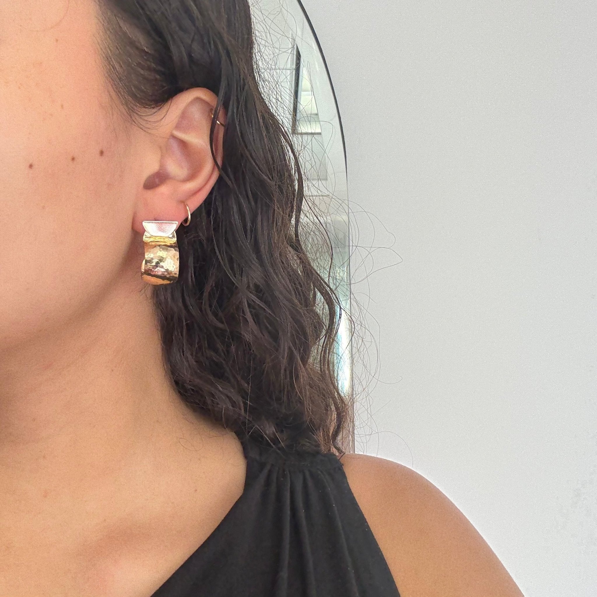 Vintage Hammered Hoop Earrings