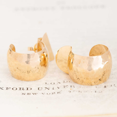 Vintage Hammered Hoop Earrings
