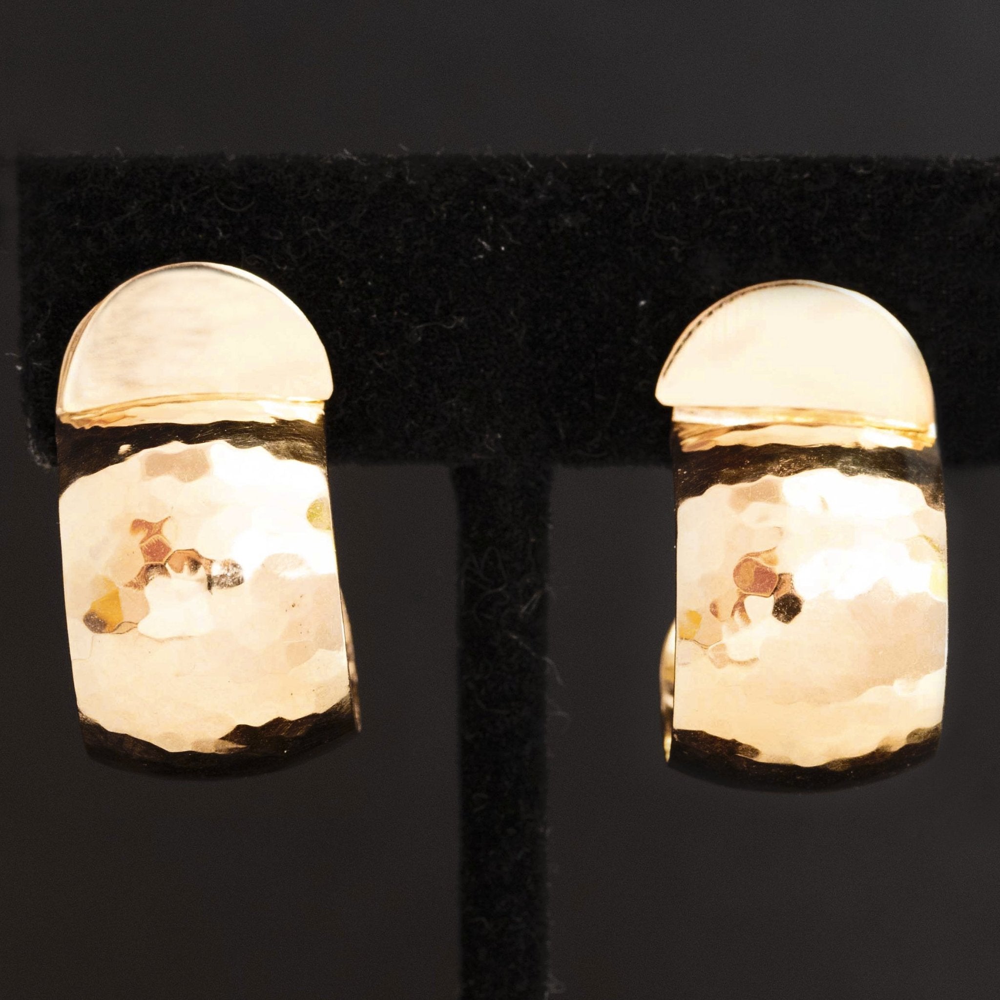 Vintage Hammered Hoop Earrings