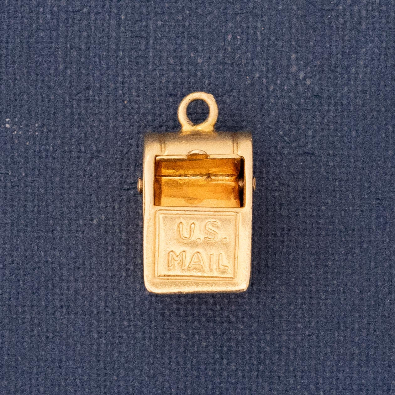 Vintage Heart Enamel Mail Box Charm