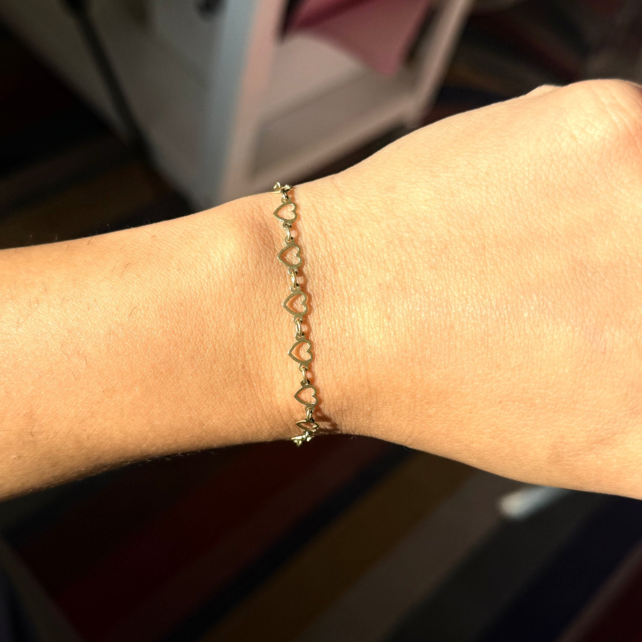 Vintage Heart Link Bracelet