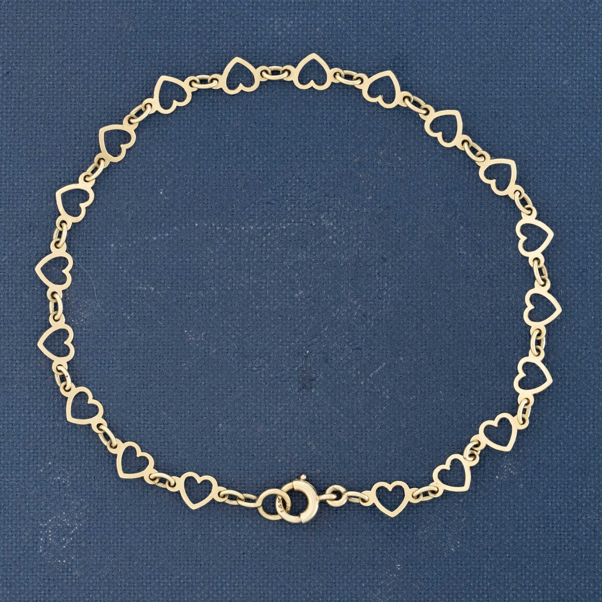 Vintage Sterling Heart Link bracelet - made in Italy Vintage Italian Heart Link 14k Gold Bracelet main image 3