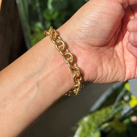 Vintage Tiffany & Co. 18K yellow gold heart lock link bracelet – alternate view 3