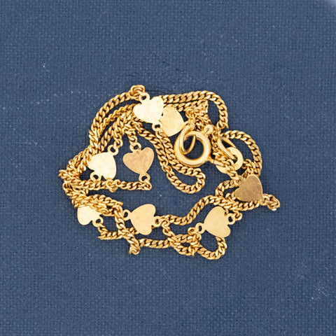 Vintage Heart Station Necklace