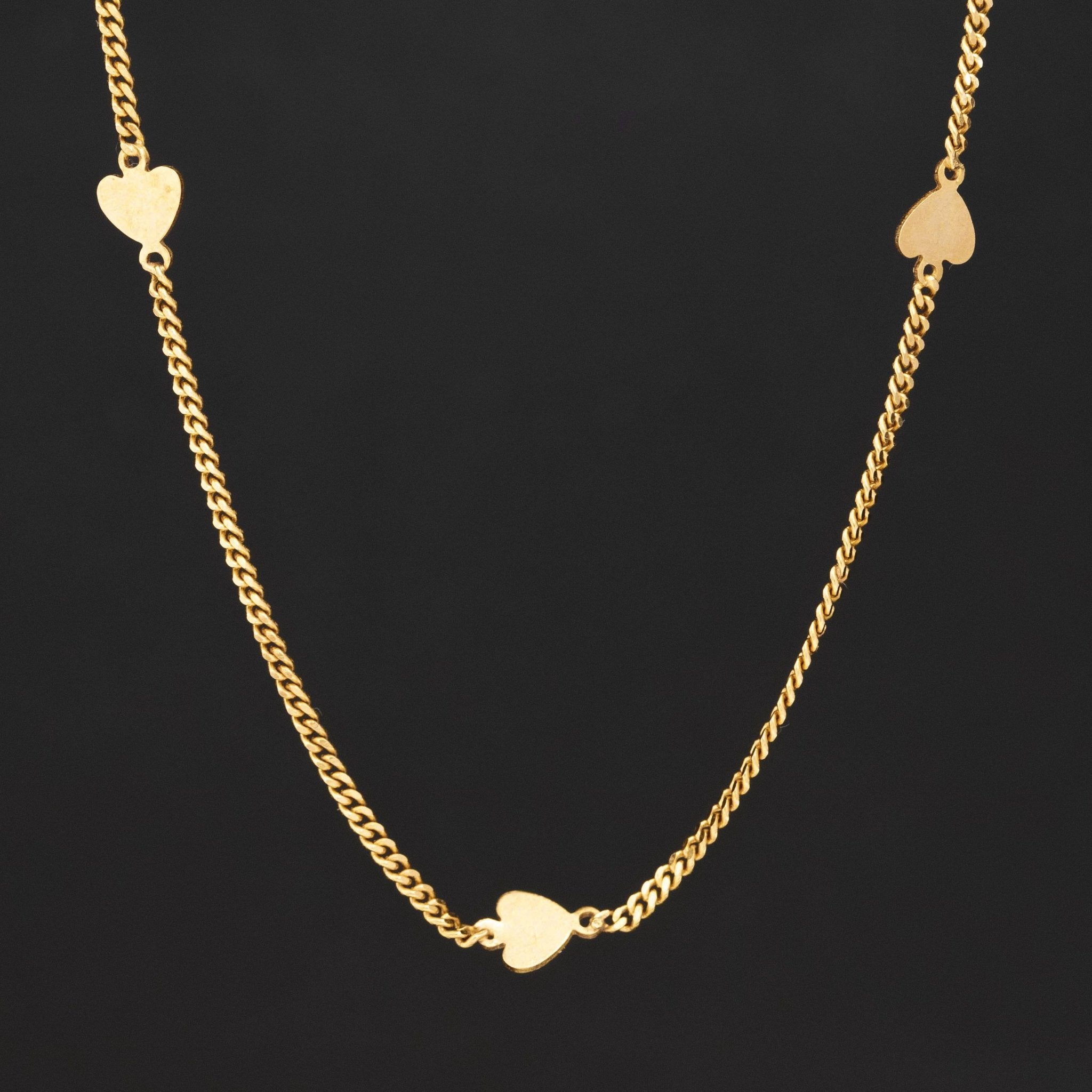 Vintage Heart Station Necklace