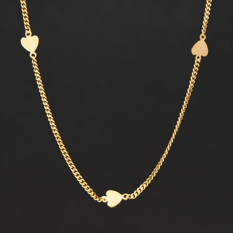 Vintage Heart Station Necklace