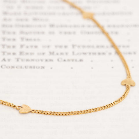 Vintage Heart Station Necklace